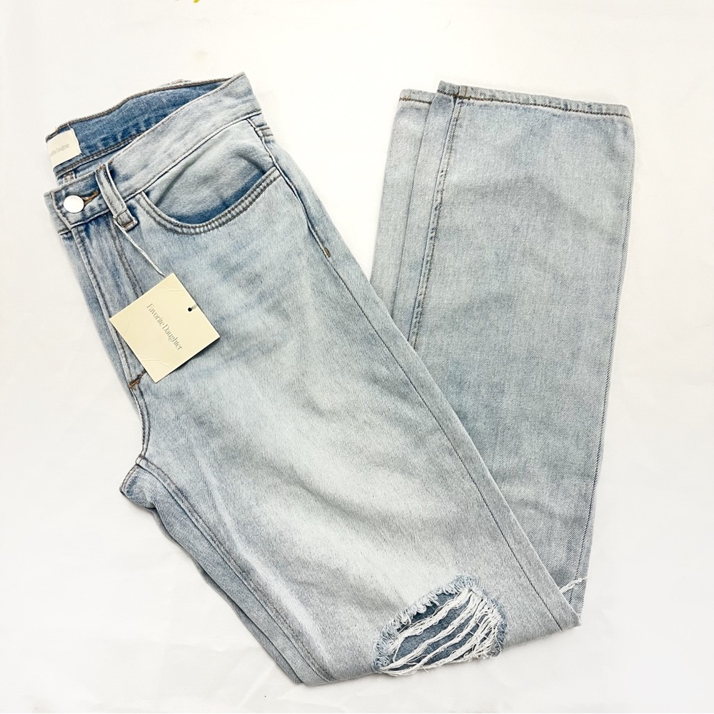 Favorite Daughter The Tommy Mid Rise Boyfriend Jeans in Munich Distressed Sz 26 - Picture 3 of 9